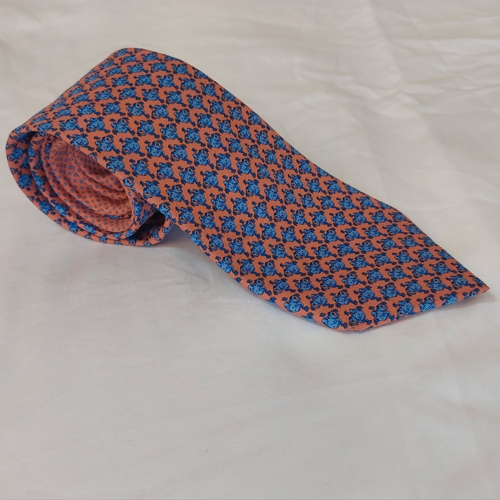 Thomas Pink Frog Print Tie